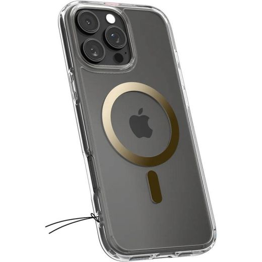 Прозорий чохол Spigen Ultra Hybrid MagSafe Gold для iPhone 16 Pro (ACS08132)