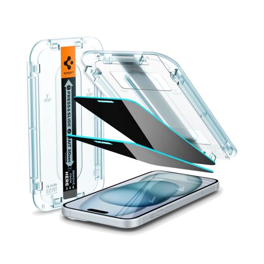 Захисне скло Spigen GLAS.tR EZ Fit Privacy (2 шт.) для iPhone 16 | 15 (AGL06905)