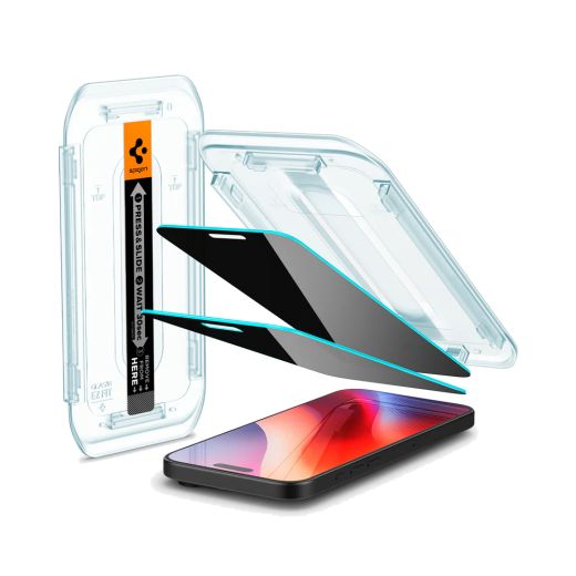 Захисне скло антишпигун Spigen Glass tR EZ Fit Privacy (2 шт.) для iPhone 16 (AGL07941)
