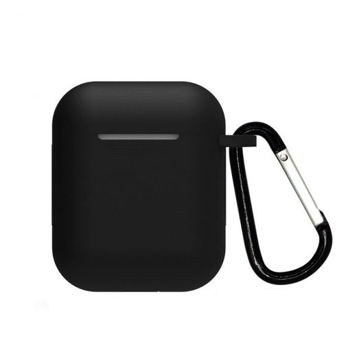 Силиконовый чехол CasePro Silicone Case Black для AirPods 1/2