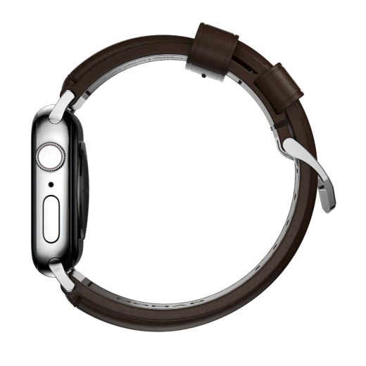 Кожаный ремешок Nomad Traditional Band Rustic Brown Leather / Silver Hardware для Apple Watch 49мм | 45мм | 44мм (NM1A4RST00)