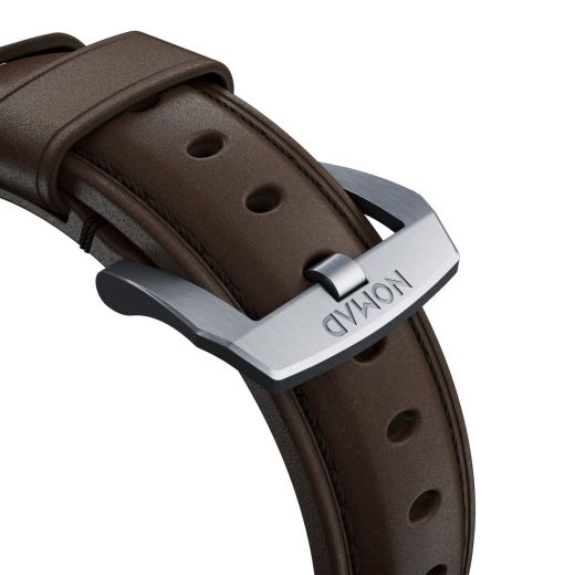 Кожаный ремешок Nomad Traditional Band Rustic Brown Leather / Silver Hardware для Apple Watch 42mm | 40мм | 41мм