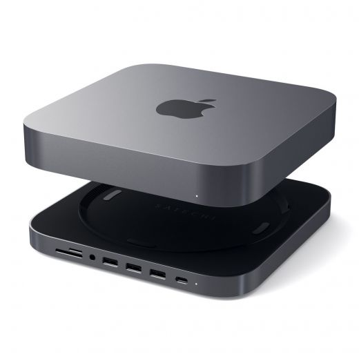 Хаб-підставка Satechi Type-C Aluminum Stand and Hub (ST-ABHFM) для Mac Mini