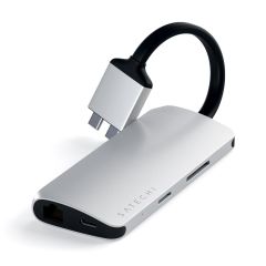 Перехідник Satechi Aluminum Type-C Dual Multimedia Adapter Silver (ST-TCDMMAS)