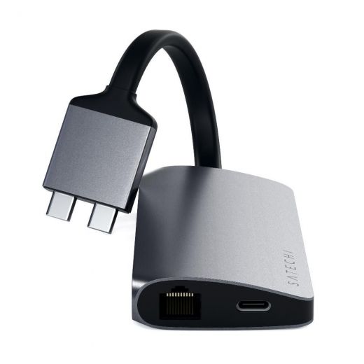 Перехідник Satechi Aluminum Type-C Dual Multimedia Adapter Space Gray (ST-TCDMMAM)