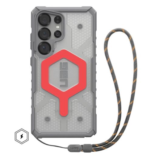 Протиударний чохол з ремінцем UAG Pathfinder Clear Magsafe Active Lava Lanyard для Samsung Galaxy S25 Ultra (2144831BV02)