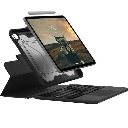 Защитный чехол-клавиатура UAG Rugged Black/Ash для iPad 11'' (2025) | iPad 10.9" (2022) - US English (124021114031)