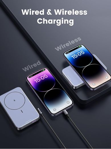 Повербанк с беспроводной зарядкой UGREEN Magnetic Battery 10000mAh Battery Pack with Foldable Kickstand PD 20W Space Grey