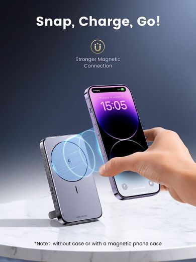 Повербанк с беспроводной зарядкой UGREEN Magnetic Battery 10000mAh Battery Pack with Foldable Kickstand PD 20W Space Grey
