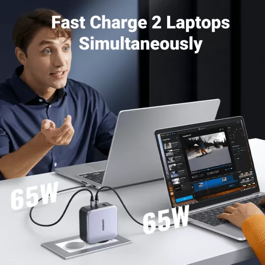Швидка зарядка Ugreen CD289 Nexode 140W USB C GaN Charger-3 Ports Wall Charger