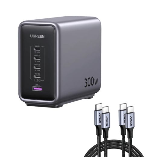 Зарядка Ugreen Nexode 300W USB C GaN Charger-5 Ports Desktop Charger