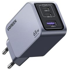 Быстрая зарядка Ugreen X755 Nexode Pro 65W 3-Port Pro 2 x USB + USB Type-C EU Grey