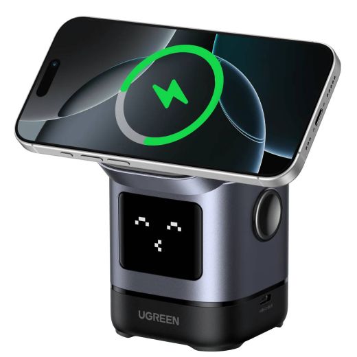 Беспроводная зарядка Ugreen Uno 2 в 1 Magnetic Wireless Charger 15W
