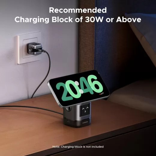 Беспроводная зарядка Ugreen Uno 2 в 1 Magnetic Wireless Charger 15W
