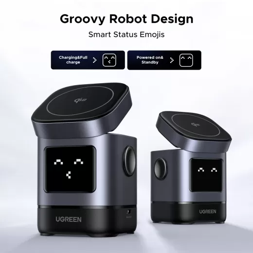 Беспроводная зарядка Ugreen Uno 2 в 1 Magnetic Wireless Charger 15W