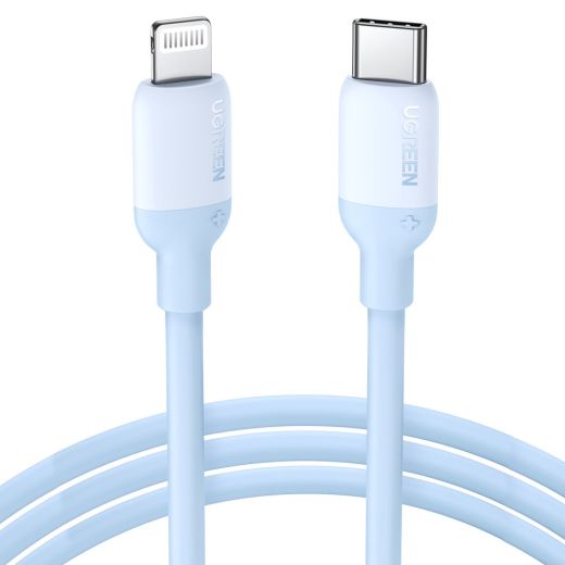 Кабель UGREEN US387 USB-C to Lightning Silicone Cable 1m Navy blue (20313)