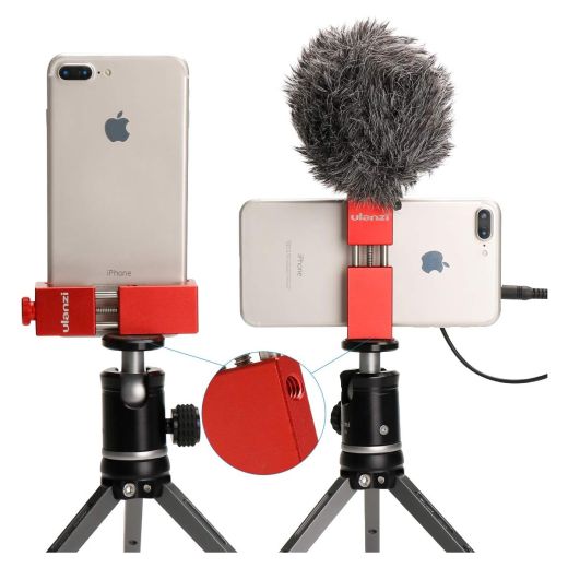 Держатель для телефона Ulanzi ST-02S Aluminum Phone Tripod Mount with Cold Shoe Mount Red