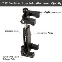 Держатель для телефона Ulanzi ST-03 Metal Smart Phone Tripod Mount with Cold Shoe Black