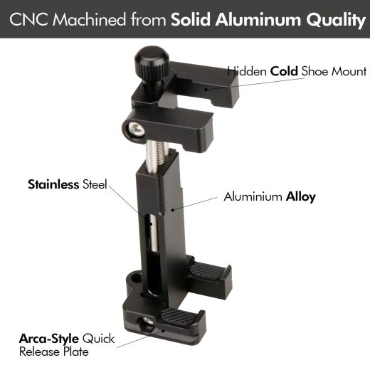 Тримач для телефону Ulanzi Ulanzi ST-03 Metal Smart Phone Tripod Mount with Cold Shoe Black