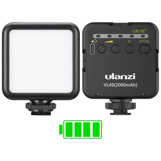 Свет для телефона Ulanzi VL49 2000mAh LED Video Light with 3 Cold Shoe Black