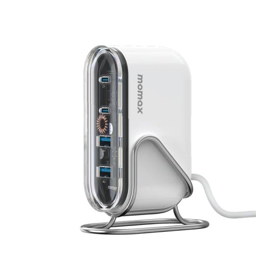 Быстрая зарядка Momax 1-Charge Flow 4-Port 80W GaN Desktop Charger USB-C & USB-A (UM53)