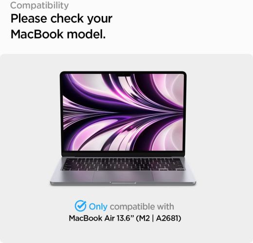 Чехол-накладка Spigen Urban Fit Black для MacBook Air 13.6" M2 | M3 (2023 | 2024) (ACS05272)