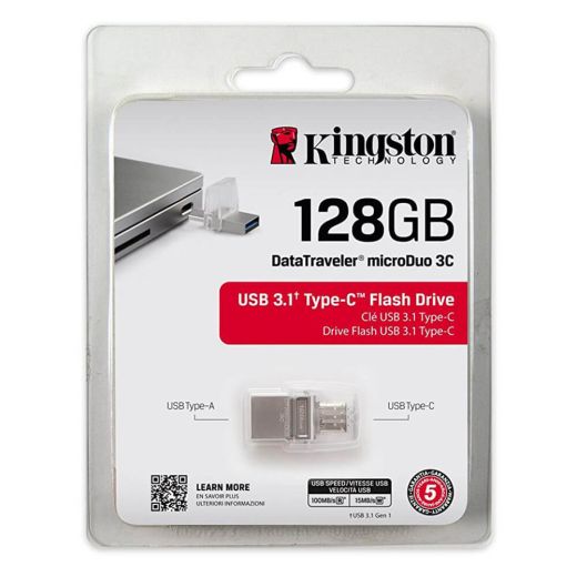 Флеш-накопичувач USB-C/USB Kingston DataTraveler MicroDuo 3C 128GB (DTDUO3C/128GB)