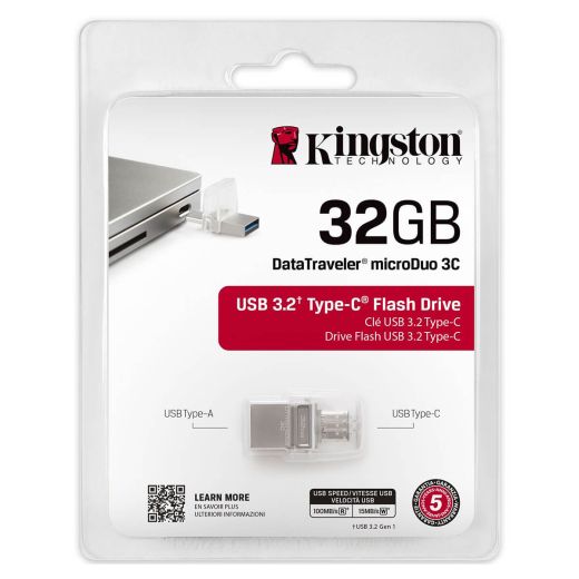 Флеш-накопичувач USB-C/USB Kingston DataTraveler MicroDuo 3C 32GB (DTDUO3C/32GB)