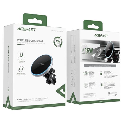 Автотримач з бездротовою зарядкою Acefast D3 Magnetic Wireless Series