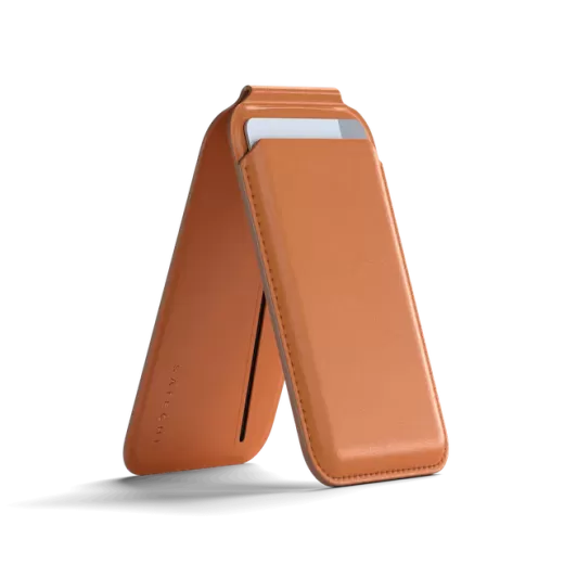 Шкіряний чохол-гаманець з підставкою Satechi Vegan-Leather Magnetic Wallet Stand Orange (ST-VLWO)