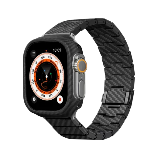 Карбоновый ремешок Pitaka Carbon Fiber Watch Band Modern Black/Grey для Apple Watch 49mm | 45mm | 44mm (AWB2304)