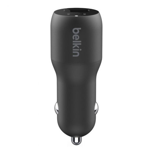 Автомобільний зарядний пристрій Belkin Car Charger (18W) Power Delivery Port USB-C, (12W) USB-A, Black (F7U100btBLK)