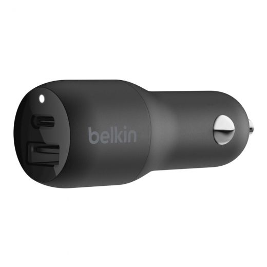 Автомобільний зарядний пристрій Belkin Car Charger (18W) Power Delivery Port USB-C, (12W) USB-A, Black (F7U100btBLK)