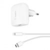 Мережевий ЗП Belkin Home Charger (18W) Power Delivery Port USB-C - Lightning 1.2м, White (F7U096VF04-WHT)