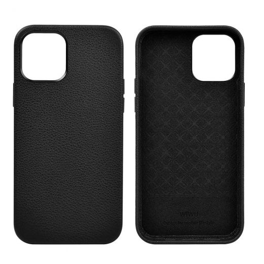 Кожаный чехол WIWU Calfskin Series Black для iPhone 13 mini