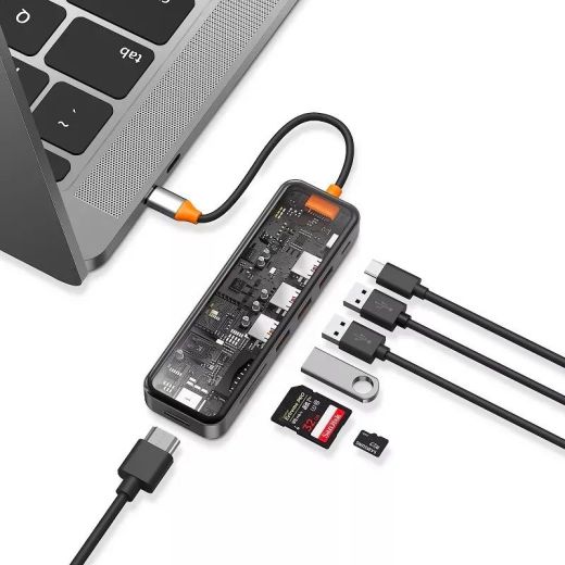 Хаб WIWU Сyber Hub 7 в 1 USB-C Hub Grey (CB007)