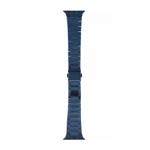 Металлический ремешок WiWU Ultra-Thin Steel Belt Three Beads Band Blue для Apple Watch 42mm | 41mm | 40mm | 38mm