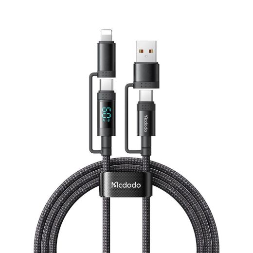 Кабель Mcdodo [CA-1990] 4 в 1 Travel Data Cable USB-C/USB to USB-C/Lightning 60W 1.2м Black