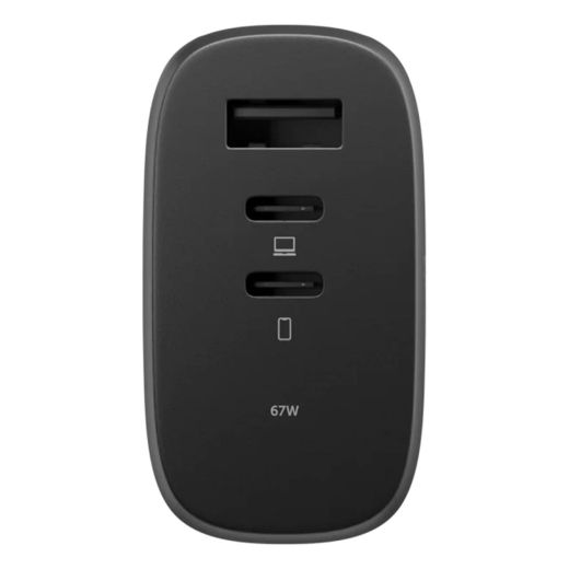 Зарядка Native Union Fast GaN Charger PD 67W 3 Ports Black (FAST-PD67-BLK-2CA)