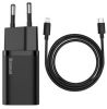 Сетевое зарядное устройство Baseus Super Si Quick Charger 1C 20W with cable Type-C to Lightning Black