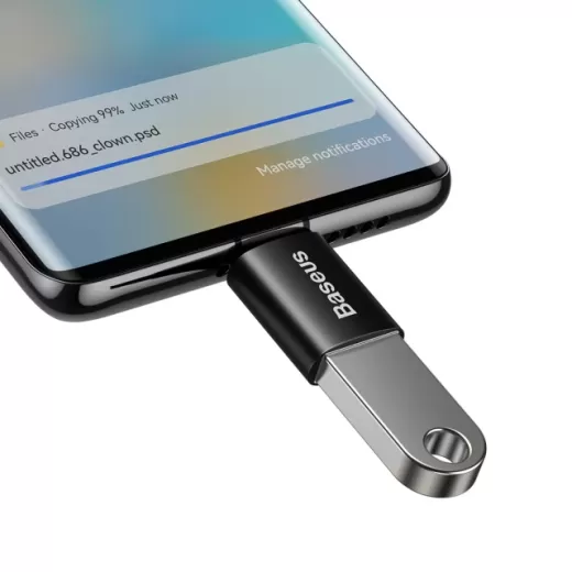 Адаптер Baseus Ingenuity Series USB-C to USB-A Black (ZJJQ000001)